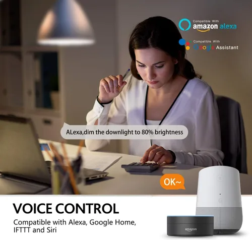 Vista 2 de Bombillas inteligentes, bombilla LED regulable que cambia a todo color, compatible con Alexa y Google Assistant, certificado UL FCC, WiFi de 2.4