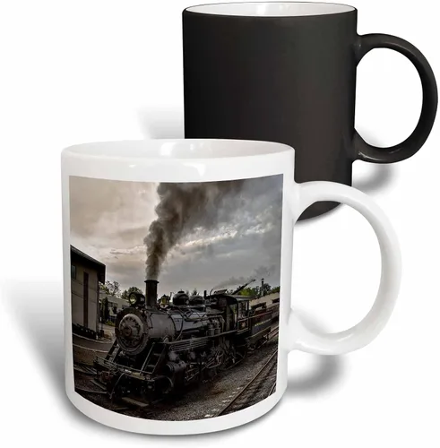 Vista 13 de 3dRose Foto de una taza negra de dos tonos de 11 oz de motor de vapor
