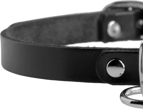 Vista 6 de Gargantilla de cuero unisex con junta tórica - ML