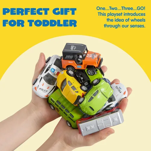 Vista 5 de JOYIN 20 piezas de coches de juguete de metal fundido, juguetes de coche a granel, juego de vehículos para niños pequeños, recuerdos de fiesta