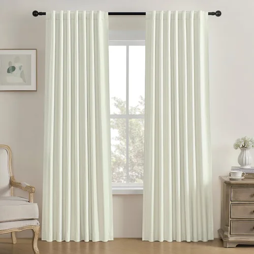 Vista 32 de Cortinas opacas de 54 pulgadas de largo para dormitorio, sala de estar, cortinas beige con aislamiento térmico, oscurecimiento de la habitación