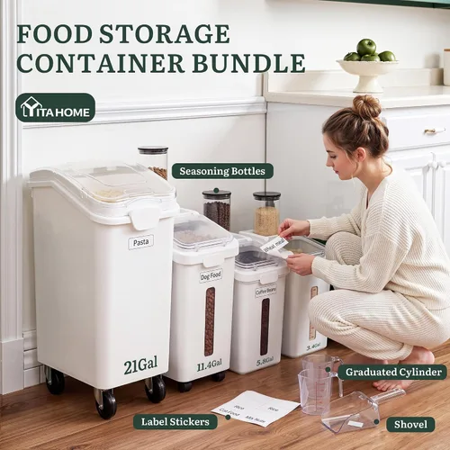 Vista 6 de YITAHOME Contenedor de almacenamiento de alimentos de 4 piezas y Transparente