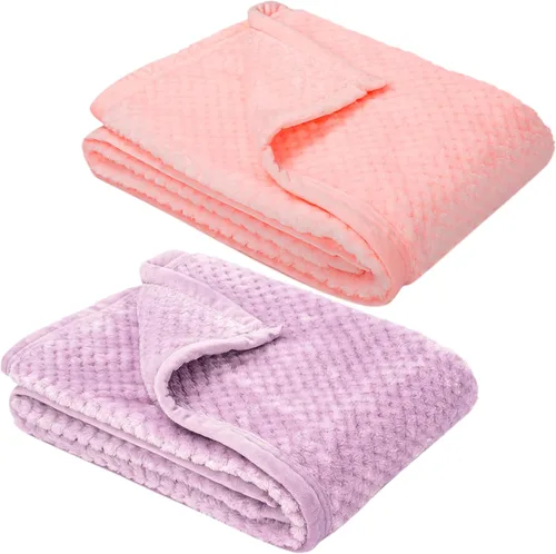Vista 65 de Manta difusa o manta mullida para bebé, suave y cálida y acogedora manta de lana de coral para niños pequeños, bebés o recién nacidos, para cuna