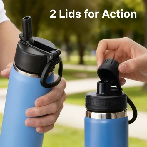 Vista 2 de Tapas de repuesto para botellas de boca ancha Hydro Flask de 12, 16, 18, 20, 32, 64 onzas, accesorios para botellas de agua, combinación de tapas ZH