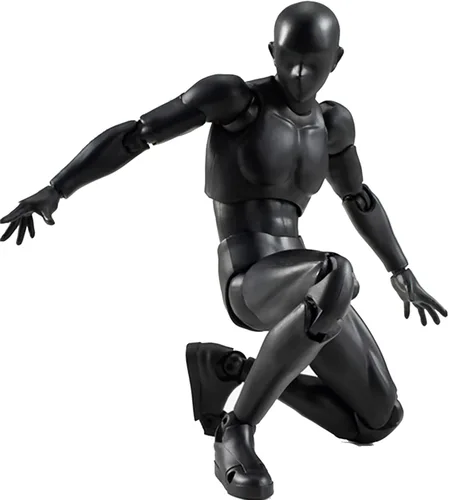 Vista 4 de Figuras de acción gnallang Modelo PVC (Color Negro) con Caja Modelos de Figuras para Dibujar para Artistas (Masculino)