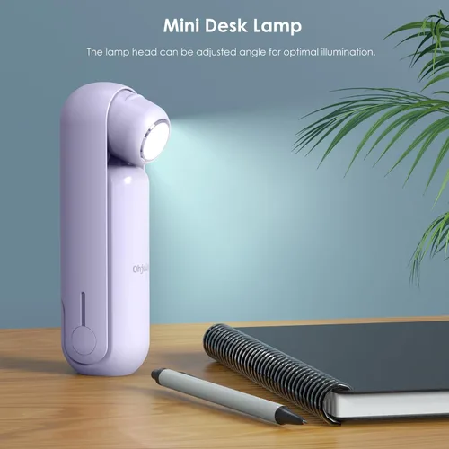 Vista 7 de Ohjoin Mini ventilador de mano portátil 4 en 1, ventilador de viaje plegable personal, pequeño ventilador de mano para pestañas faciales, recargable