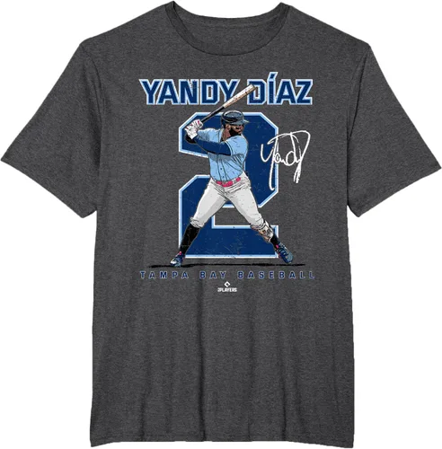 Vista 11 de Camiseta Number and Portrait Yandy Diaz Tampa Bay MLBPA, Negro