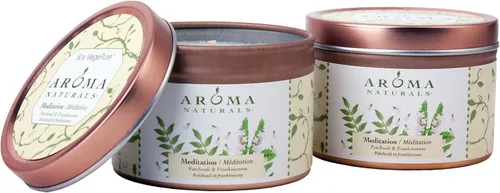 Vista 4 de Aroma Naturals Tin Candle - Aceite esencial de lavanda con aroma de soja natural, tranquilidad, 2