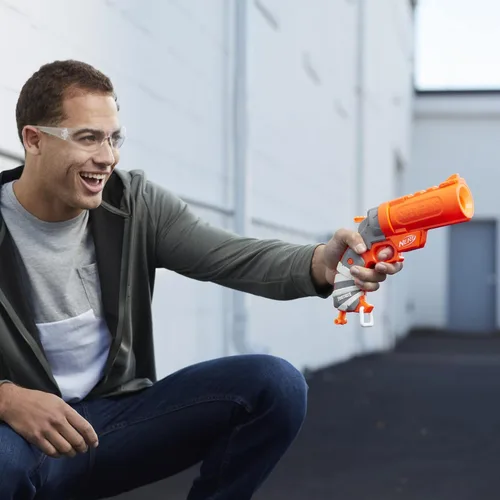Vista 7 de Nerf Fortnite Flare Dart Blaster, carga de dardos abiertos, incluye 3 mega dardos que silban a través del aire, mango de cebado desplegable