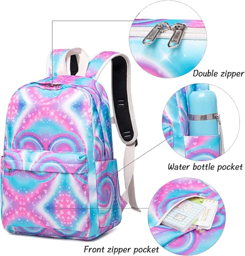 Vista 7 de CAMTOP Juego de morral y lonchera para niñas de preescolar y primaria