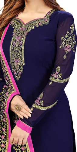 Vista 7 de TRENDMALLS Conjunto de traje de Salwar indio Georgette bordado indio Salwar vestido étnico