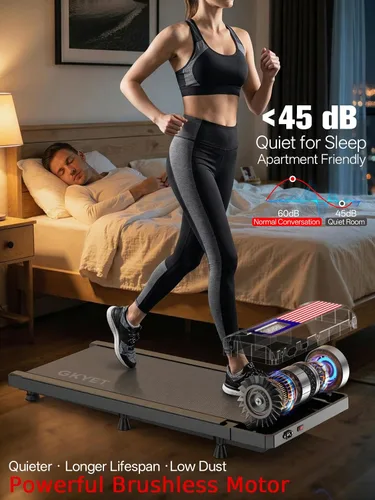 Vista 8 de Walking Treadmill Pad with Adjustable 8% Incline for Home Office Gk-N4054AF-Negro/Bandera