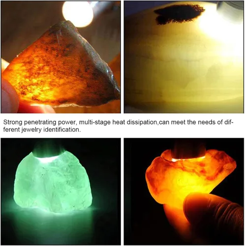 Vista 9 de Lámpara detector de luz de evaluación de jade, linterna de identificación de joyas y 2 modos de luz, portátil recargable por USB, linterna experta