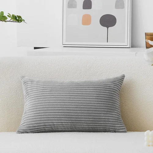 Vista 52 de Home Brilliant Funda de almohada de primavera de 18x18 pulgadas, funda de almohada de terciopelo a rayas para silla y sofá, funda de almohada