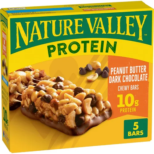 Vista 11 de Nature Valley Barras de granola con proteína, arándano y nueces, barras de merienda masticables, 5 barras, 7.1 OZ 0.35 onzas de proteína por