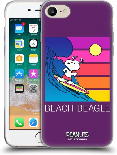 Vista 105 de Head Case Designs Funda de gel suave con licencia oficial de Peanuts Tropical Surf Snoopy Aloha Disco compatible con Apple iPhone 13 Mini Surf