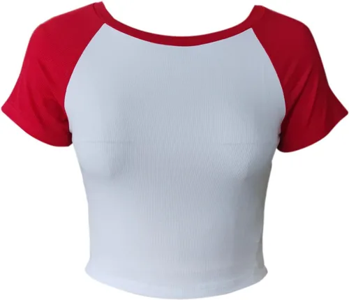 Vista 3 de Avanova Camiseta de manga corta con estampado de letras para mujer, cuello redondo, ajustada