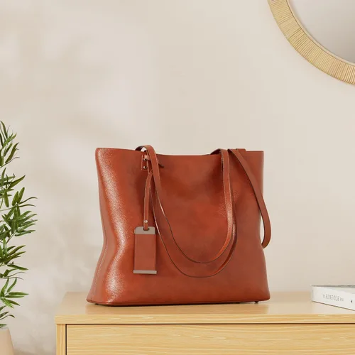 Vista 3 de ALARION Bolsos de mano con asa superior para mujer, bolso de hombro, bolso mensajero, bolso tote, cartera 1-abrown