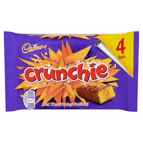 Vista 3 de Cadbury Crunchie (4 x 26.1g barras de chocolate) 104.4g Chocolate del Reino Unido / Chocolate británico