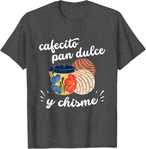Vista 26 de Camiseta Cafecito Pan Dulce y Chisme Mexican Hispanic Pride Breakfast Negro