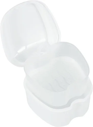 Vista 10 de Estuche de dentadura para dentadura postiza, caja de almacenamiento de dientes falsos con cesta de enjuague, caja de almacenamiento portátil