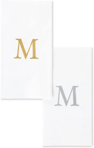 Vista 11 de AMERICAN HOMESTEAD - Toallas de mano desechables – Servilletas doradas con monograma – Toallas de papel de baño similares al lino para invitados