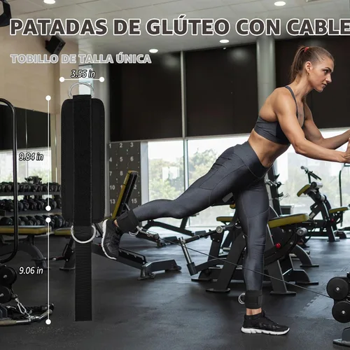 Vista 4 de Correas de Tobillo de Fitness para Máquina de Cable, Kickbacks Ejercicios de Glúteos, Ejercicios de Parte Inferior del Cuerpo, Correas Ajustables
