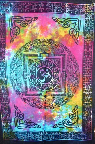 Vista 5 de Traditional Jaipur Om - Póster artístico para pared, tapiz hippie, decoración de dormitorio indio, arte de pared bohemio, colgante de pared