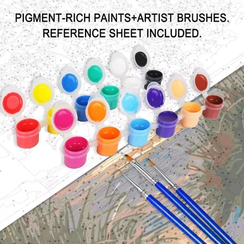 Vista 5 de Variedad de especias y hierbas, kits de pintura por números con pinceles, condimentos de cocina, pintura al óleo acrílica para adultos y niños