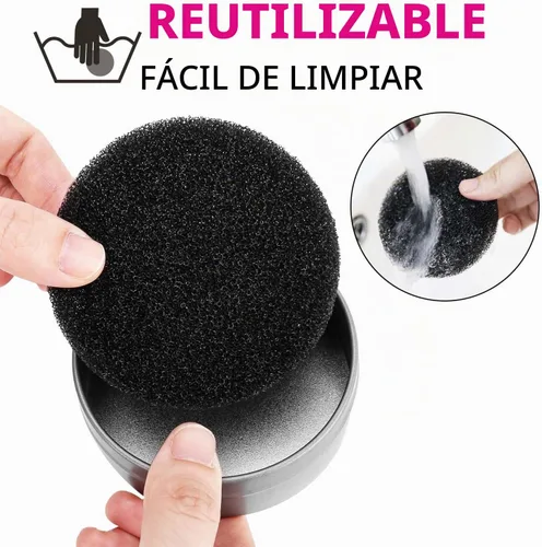 Vista 4 de Luxspire Esponja limpiadora de brochas de maquillaje seco, color plateado