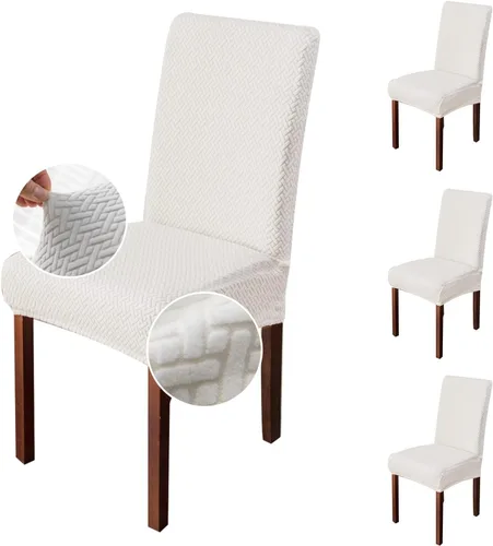 Vista 11 de Genina Fundas impermeables para sillas de comedor, cocina, fundas para sillas de comedor Parson (beige, 2 unidades)
