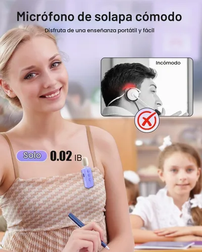 Vista 4 de SHIDU Amplificador de voz de 35 W con cadena de perlas de micrófono