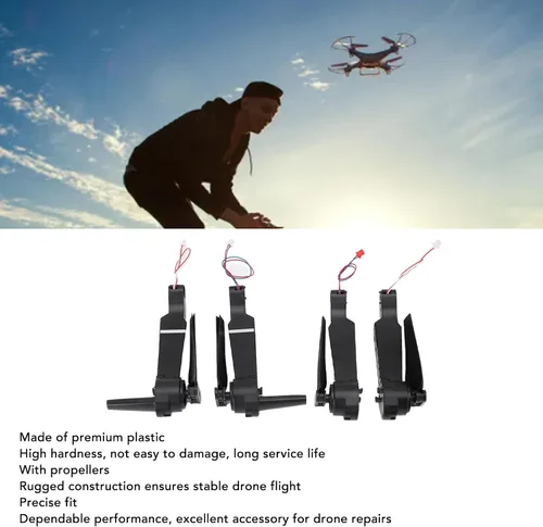 Vista 2 de RiToEasysports Piezas de drones, 4PCS Drone Motor Brazos con Hélices Drones de Plástico Marco Partes para E88 E99 E10 RC Cuadricóptero Plegable