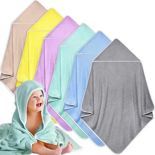 Vista 11 de Chumia - Paquete de 6 toallas de baño con capucha para bebé, 30 x 30 Varios