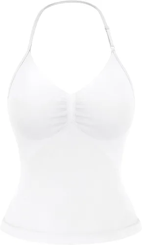 Vista 30 de YEOREO SoftHue Impact Longline Top de Tirantes para Mujer Camiseta sin Mangas Halter para Ejercicio sin Espalda Gimnasio Longline con Correa