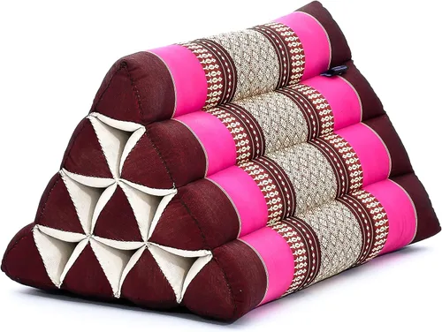 Vista 8 de Leewadee Cojín Thai Triangle – Cómodo respaldo para TV o lectura, almohada de cuña – Relleno natural ecológico Kapok 20 x 13 x 13 pulgadas, negro