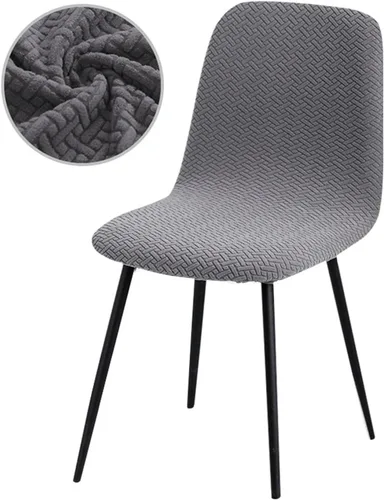 Vista 6 de Funda para silla, 4/6 unidades, de terciopelo, elástica, para comedor, funda para silla para el hogar (T1-01, 4 piezas)