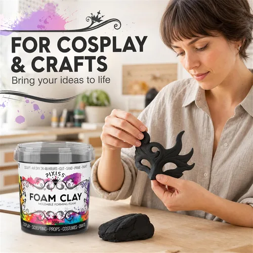 Vista 2 de Arcilla de espuma para modelar de espuma seca al aire – Arcilla suave para cosplay para añadir slime, arcilla de moldeo para esculpir con espuma