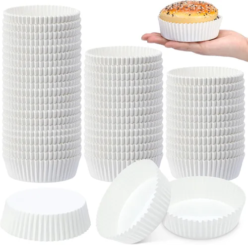Vista 10 de Uiifan Moldes Desechables Redondos para Cupcakes, Moldes de Papel para Hornear, Envolturas de Cupcake, Papel para Cupcake Apto para Microondas