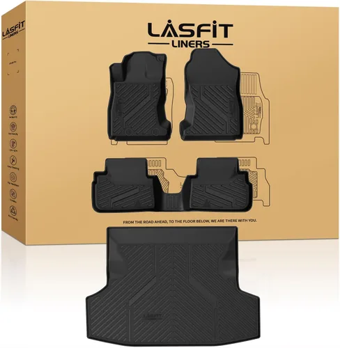 Vista 24 de LASFIT Alfombrillas de Piso Compatibles con Nissan Armada 2017-2018 / Infiniti QX56 2011-2013 / Infiniti QX80 2014-2018, TPE Para Todo Clima Ajuste