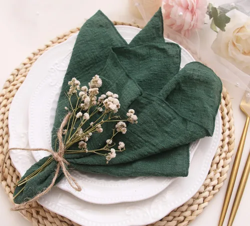 Vista 14 de Servilletas de tela para cena 10 unidades, servilletas de gasa 100% algodón natural suave, servilletas lavables ideales para bodas, decorativas