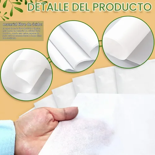 Vista 3 de RYKOMO 100 hojas de 20 x 30 pulgadas, papel de seda de archivo libre de ácido sin buffer, papeles blancos sin ácido, papeles de seda de embalaje