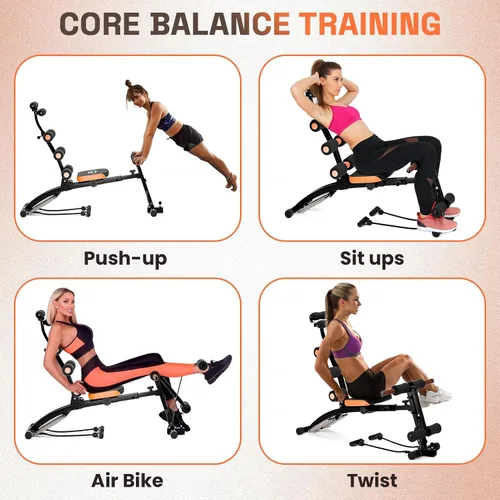 Vista 11 de YOXIER Máquina AB para entrenamiento de estómago, máquina multifuncional ajustable para entrenamiento corporal total, equipo de ejercicio abdominal