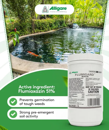 Vista 2 de ALLIGARE Flumigard Herbicida - Herbicida Flumioxazin de acción rápida para el control rápido de algas acuáticas y malezas terrestres en sitios
