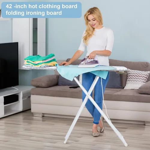 Vista 2 de Tabla de planchar de 42 pulgadas, tabla de planchar extendida, tabla de planchar plegable de tamaño completo, tabla de planchar plegable de 4 patas
