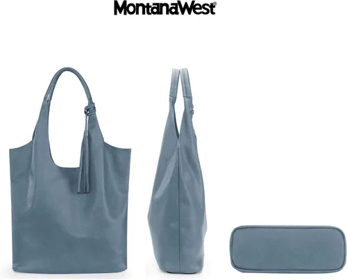 Vista 2 de Montana West Bolsos estilo hobo holgados para mujer, bolsos de hombro suaves de diseñador para mujer, bolso de mano con asa superior