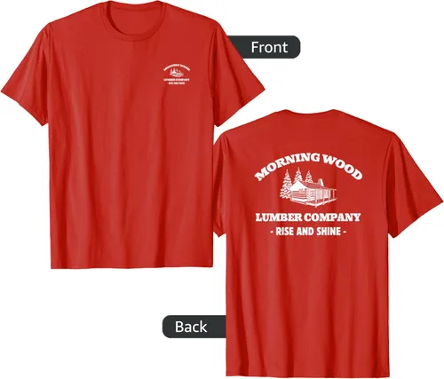 Vista 44 de Morning Wood Lumber Company - Camiseta con estampado de espalda delantera, Negro, S