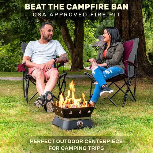 Vista 7 de Outland Living Firebowl 805 Firecube - Fogata cuadrada portátil de propano sin humo de 14 pulgadas, hoguera de gas para exteriores con cubierta