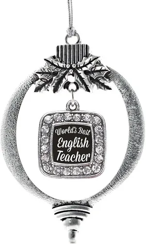 Vista 154 de Inspired Silver - Bon Voyage Cruise Ship Charm Ornamento – Adornos navideños cuadrados de plata con joyas de circonita cúbica