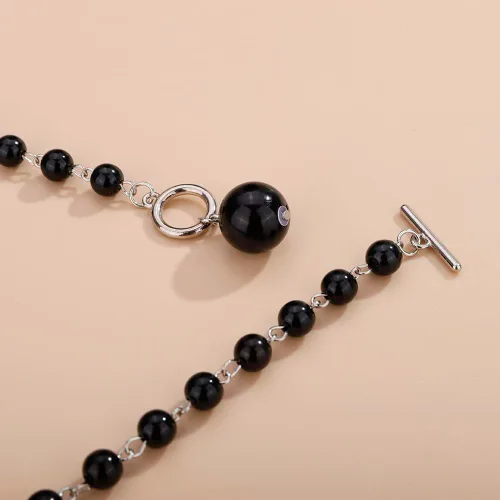 Vista 5 de Aimimier Delicado collar de perlas de imitación con cierre de palanca OT con aretes, cadena de oro, accesorios de joyería de perlas de los años 20